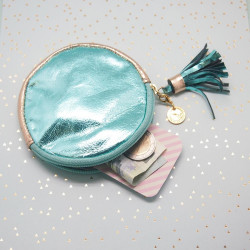 Rundes Täschchen Leder Palmtree