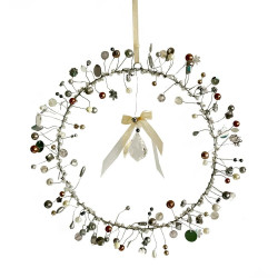 Dekoration FUNKEL Kranz silver