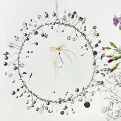 Dekoration FUNKEL Kranz silver