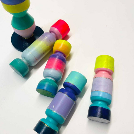 Kerzenständer colorblock Muster