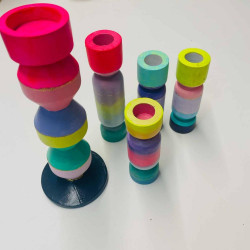 Kerzenständer colorblock Muster