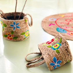 Korb Jute Flowers  Large- SALE