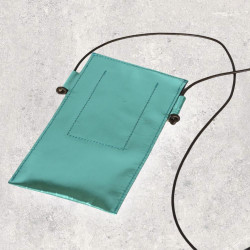 Handytäschchen Leder Basic smaragd metallic