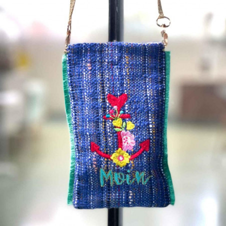 Handytäschchen Anker blue