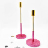Kerzenhalter Flower Glitter ltpink-gold Set/2- SALE