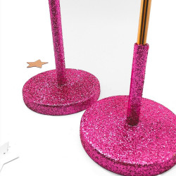 Kerzenhalter Flower Glitter ltpink-gold Set/2- SALE