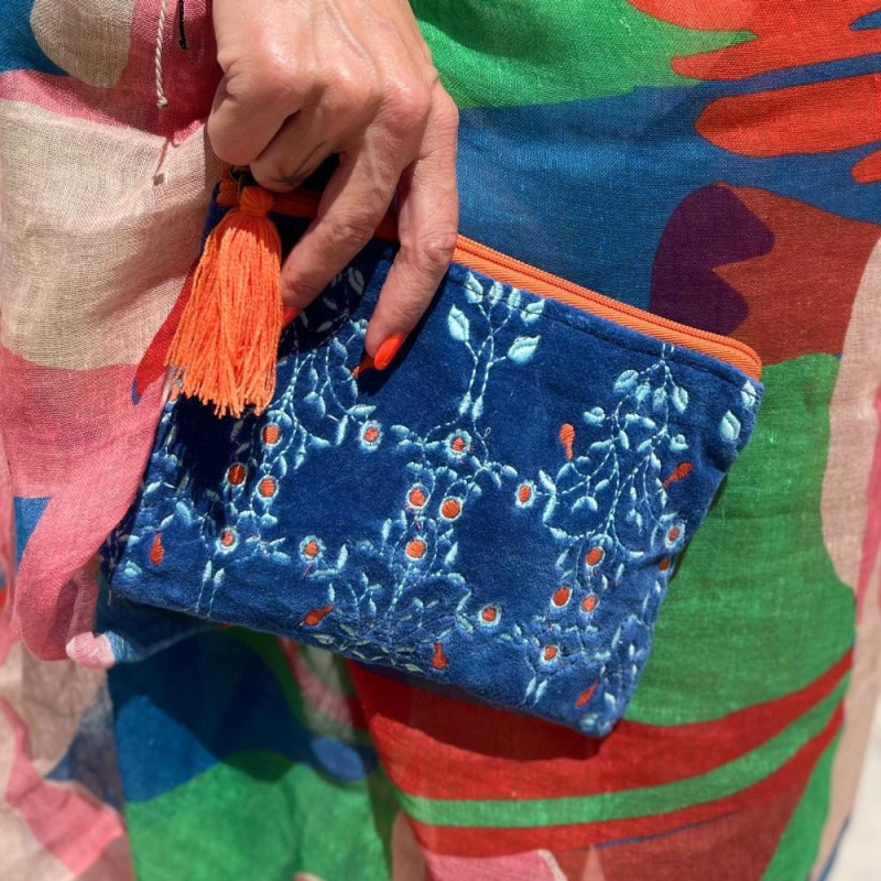 Täschchen zip Jaipur blue