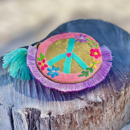 Täschchen Zip Coin Peace gold