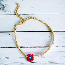 Armband Goldbead Fancy flower mix
