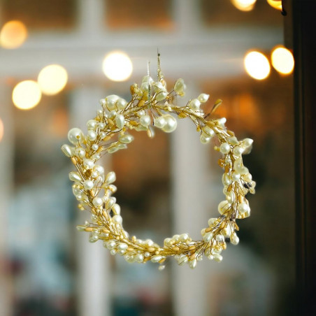 Dekoration FUNKEL Gold Creme