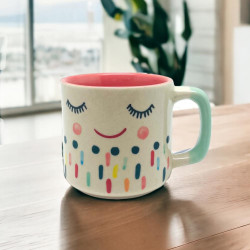 Tasse L smiling Face dots apricot