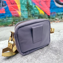 Tasche Leder Stripe Doppeltasche/ Gürteltasche viola