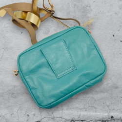 Tasche Leder Stripe Doppeltasche mint