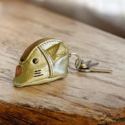 Schlüsseltäschchen Cashmouse Leder gold