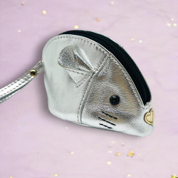 Zip Täschchen Cashmouse Leder L silver