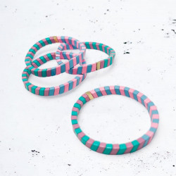 Armband colorblock ltblue rose mint