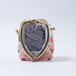 Täschchen Mini Clip Leder Millefleur apricot