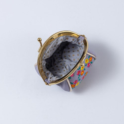 Täschchen Mini Clip Leder Millefleur viola