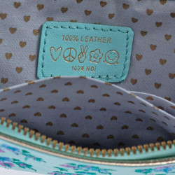 Portemonnaie Double zip Leder Millefleur ltblue