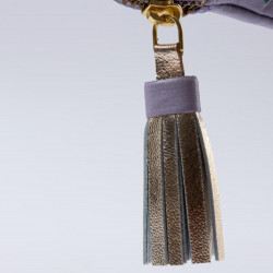 Portemonnaie mini zip Leder Millefleur viola