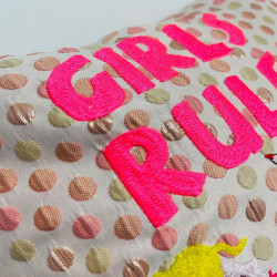 Kissenhülle Brokat Girls rule 3030