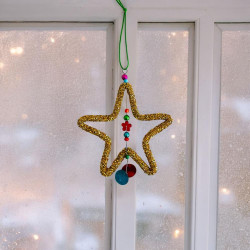 Dekoration Funkel gold Stern Ornament