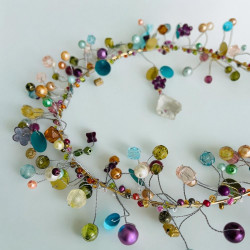 Dekoration Funkel Kranz aubergine