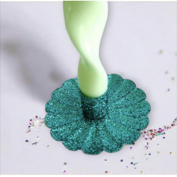 Kerzenhalter Flower Glitter smaragd