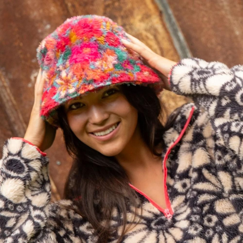 Sherpa Hut Bucket Hat Pink Floral