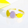 Ring ART N BEAD Ring 3 plates enamel viola yellow