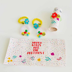 Ring elastic Smiley + Flower row