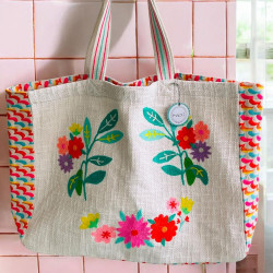 Shopper SLUB Natural Flowers