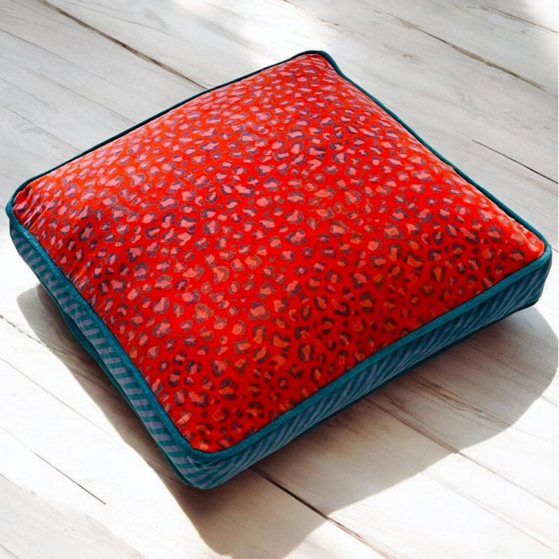 Kissenhülle Box Velvet Leo orange 40405