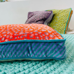 Kissenhülle Box Velvet Leo orange 40405