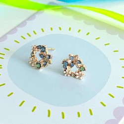 Ohrringe Pompadour circle white flower