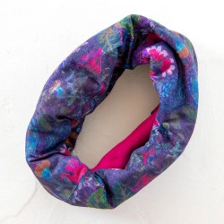 Stirn un Haarband Boho Bandeau Fleece Stirnband Purple Floral