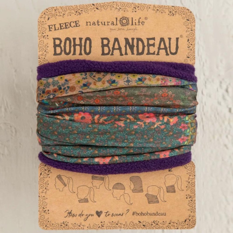 Boho Bandeau Fleece Stirnband Vintage Patchwork
