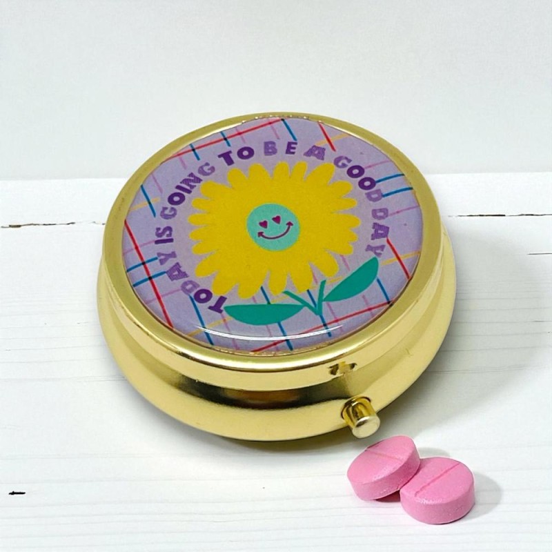 Tablettendöschen rund Sunflower