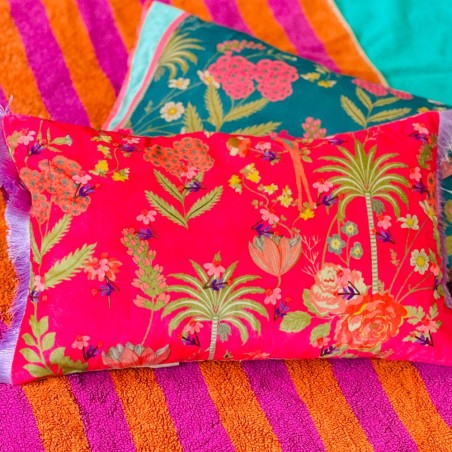 Kissenhülle Velvet Oriental Shine border petrol 3060