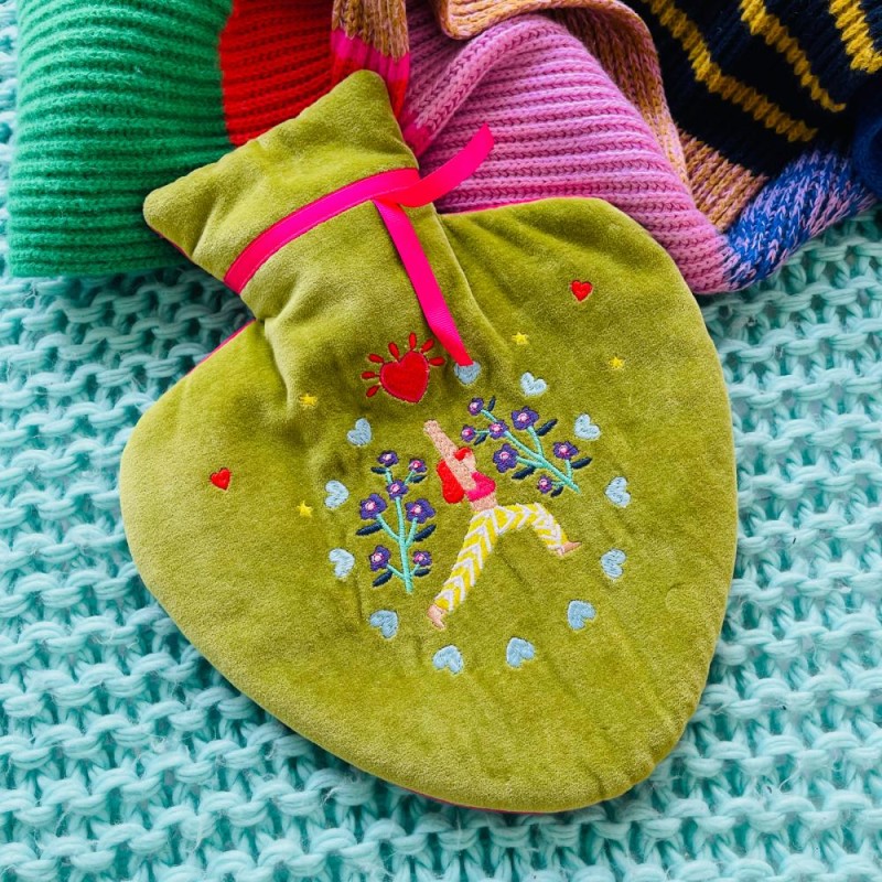 Wärmflasche Velvet Yogacircle olive