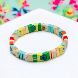 Armband colorblock flower- 25