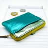 Mini zip Portemonnaie Metallic mint