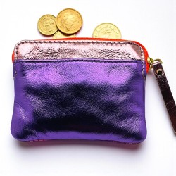 Mini zip Portemonnaie Metallic pinki