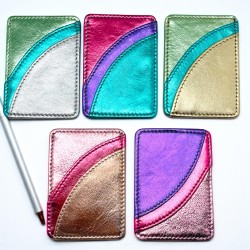 Kartenhalter Leder Arc Metallic