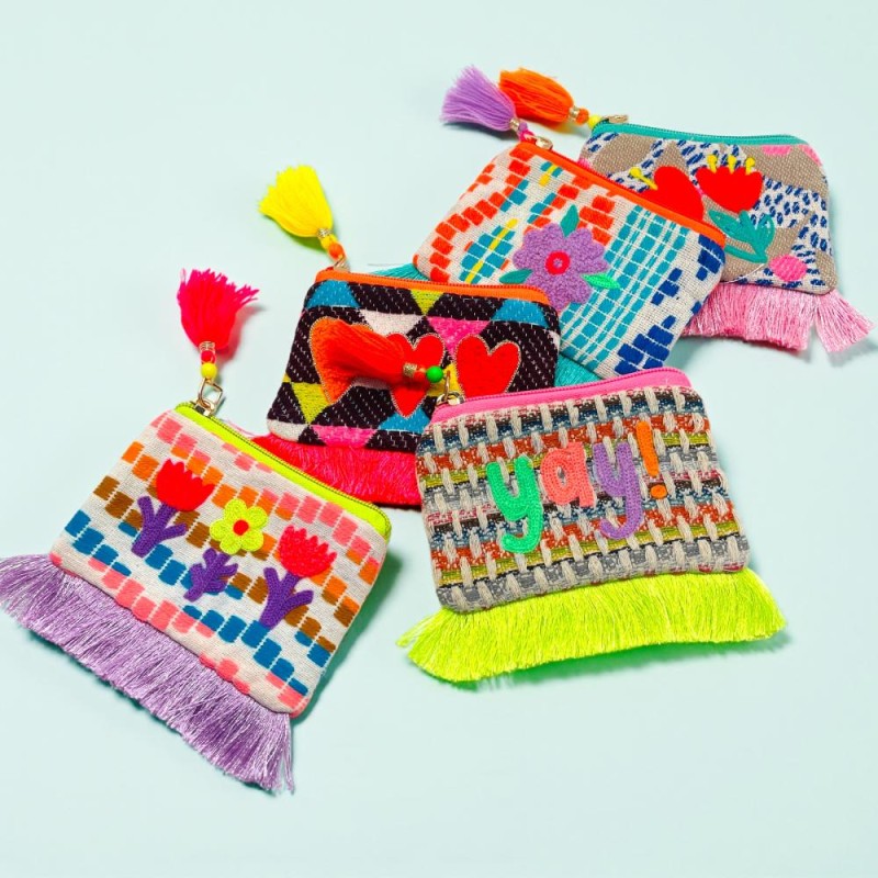 Täschchen Zip Coin Jaquard