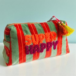 Kosmetiktasche Velvet Pinstripe Superhappy M