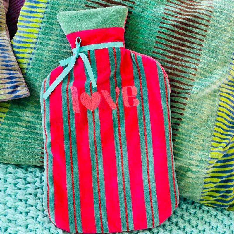 Wärmflasche Velvet Pinstripe Love