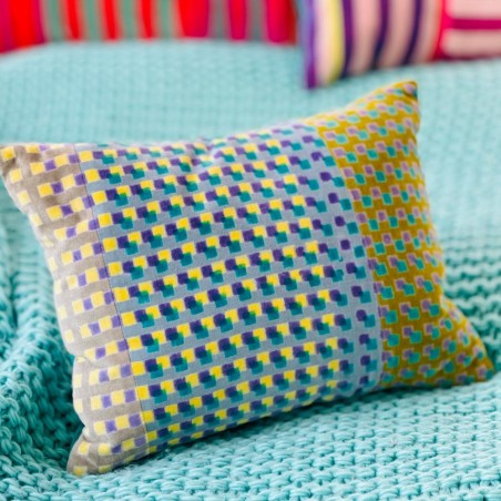 Kissenhülle Velvet Checkbox greens 3040