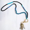 Schlüsselband/ Lanyard Wrap + Beads Black