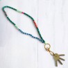 Schlüsselband/ Lanyard Wrap + Beads Smaragd
